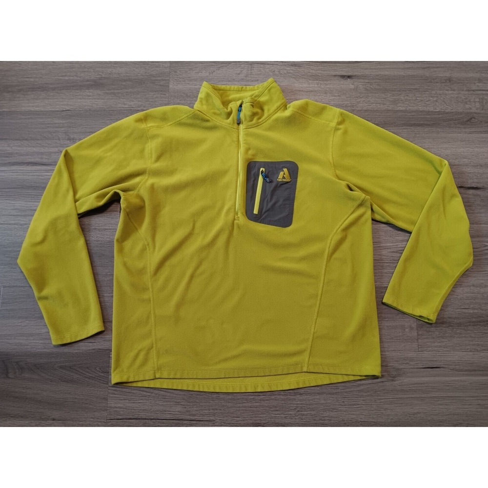 Eddie Bauer Men's Green First Ascent‎ 1/4 Zip Pullover Fleece Size XL